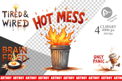 Chaos Caffeine Sarcastic Quotes Clipart Product Image 1