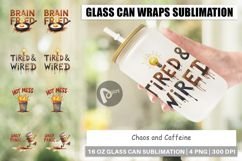 Chaos Caffeine Quotes Glass Can Product Image 1