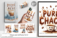 Chaos Caffeine Quotes Digital Paper Product Image 1