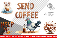 Chaos Caffeine Sarcastic Quotes Clipart Product Image 1