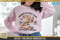 Running on coffee, chaos and yesterday’s mascara is a professional design that is available at 300dpi PNG to use for Sublimation, iron-on transfer, DTG Printing and normal printing.
