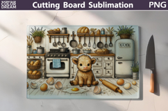 Funny Highland Cow Cutting Board | This Kitchen Udder Chaos Product Image 2