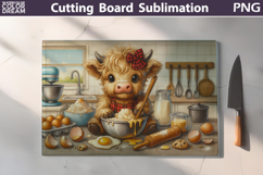 Funny Highland Cow Cutting Board | This Kitchen Udder Chaos Product Image 5