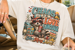 Chaos Is My Love Language PNG, Funny Trash Panda Camping Product Image 2
