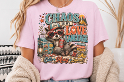 Chaos Is My Love Language PNG, Funny Trash Panda Camping Product Image 3