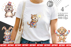 Chaotic 4th of July Animal Sublimation Product Image 1
