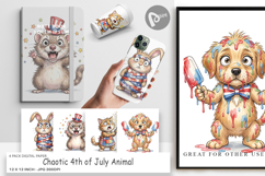 Chaotic 4th of July Animal Digital Paper Product Image 1
