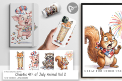 Chaotic 4th of July Animal Digital Paper Product Image 1