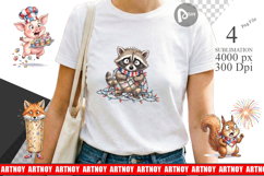 Chaotic 4th of July Animal Sublimation Product Image 1