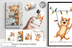 Digital Paper Chaotic Christmas Animals Product Image 1