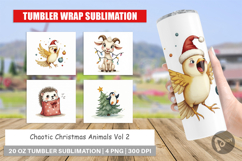 Tumbler Chaotic Christmas Animals Product Image 1