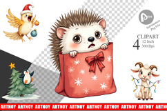 Chaotic Christmas Animals Clipart Product Image 1
