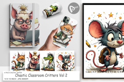 Digital Paper Classroom Chaos Critters Product Image 1