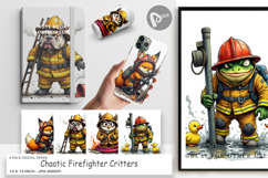 Digital Paper Firefighter Chaos Critters Product Image 1