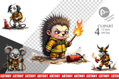 Firefighter Chaos Critters Clipart Product Image 1