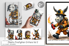 Digital Paper Firefighter Chaos Critters Product Image 1