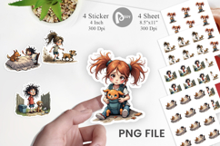 Chaotic Girl Dog Sticker Product Image 1