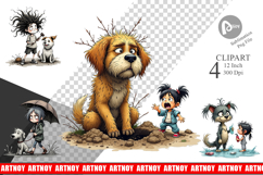 Chaotic Girl Dog Clipart Product Image 1