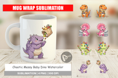 Chaotic Messy Baby Dino Mug Wrap Product Image 1
