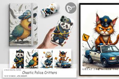 Digital Paper Police Chaos Critters Product Image 1