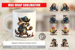 Mug Wrap Police Chaos Critters Product Image 1