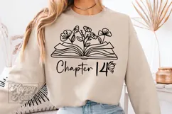 Chapter 14 SVG - Forty Floral Flower 14th Birthday Girl PNG Product Image 2