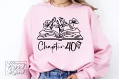 Chapter 40 SVG - Forty Floral Flower 40th Birthday Girl PNG Product Image 1