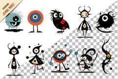 Characters in the style of Joan Miro 02. Product Image 4