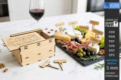 Cheese Markers with Storage Box Laser Cut Kit | Laser Files Product Image 1