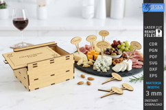 Cheese Markers with Storage Box Laser Cut Kit | Laser Files Product Image 1