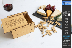 Cheese Markers with Storage Box Laser Cut Kit | Laser Files Product Image 2
