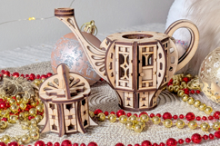 Teapot Fairy House - Laser Cut File, SVG DIY Design Product Image 8