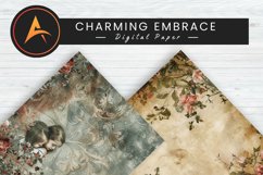 Charming Embrace Digital Paper Product Image 1