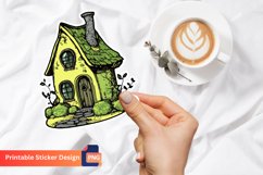 Charming Retro Fairy House Sticker, Retro House Sticker Product Image 1