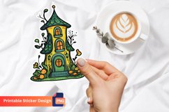 Charming Retro Fairy House Sticker, Retro House Sticker Product Image 1