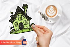 Charming Retro Fairy House Sticker, Retro House Sticker Product Image 1