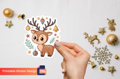 Christmas Deer Sticker , Winter Deer Sticker, Christmas Art Product Image 1