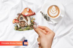 Charming Retro Watercolor Fairy House Sticker Product Image 1