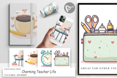 Digital Paper Teacher Life Charm Product Image 1