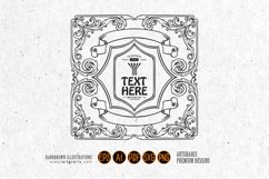 Charming victorian frame label elegant swirl ornaments SVG Product Image 1