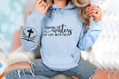 Charting the waters of life with faith Sleeve SVG Design Product Image 3
