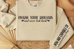 Chase your dreams and never look back Sleeve SVG Design Product Image 3