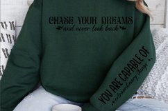 Chase your dreams and never look back Sleeve SVG Design Product Image 2