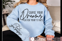 Chase your dreams catch your stars Sleeve Svg Design Product Image 1