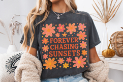 Forever Chasing Sunsets PNG, Floral Retro Summer PNG, Beach Product Image 3