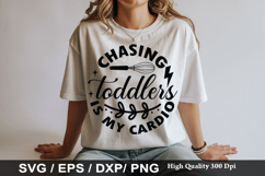 Chasing toddlers is my cardio SVG - Sarcastic Keychain Desig Product Image 1
