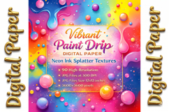 Neon Ink Splatter Textures Product Image 2