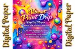 Neon Ink Splatter Textures Product Image 3