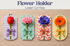 Gift Flowers Holder svg laser cut, Bouquet Holder Product Image 1