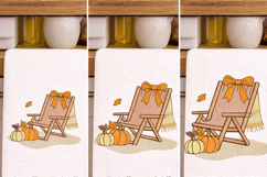Fall Chair Embroidery Design Plaid Blanket Pumpkin Bow Leaf Product Image 2